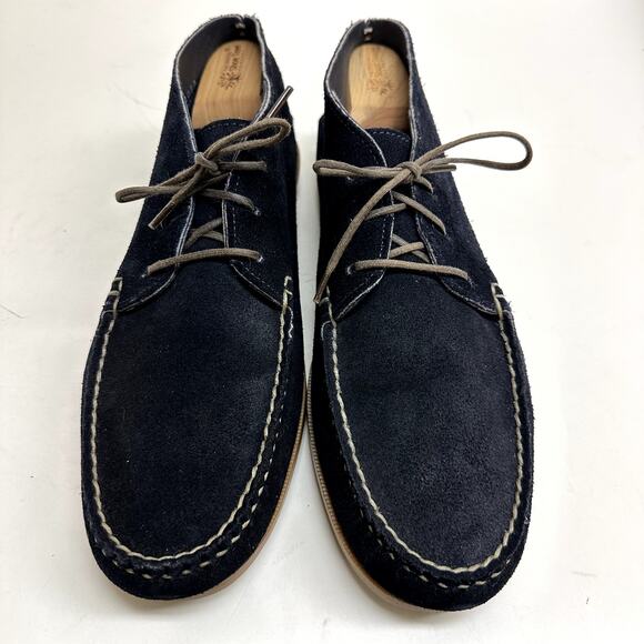 Rancourt & Co. Penobscot Chukka Boot Navy Blue Suede Handsewn Made in USA 12 - Picture 3 of 13